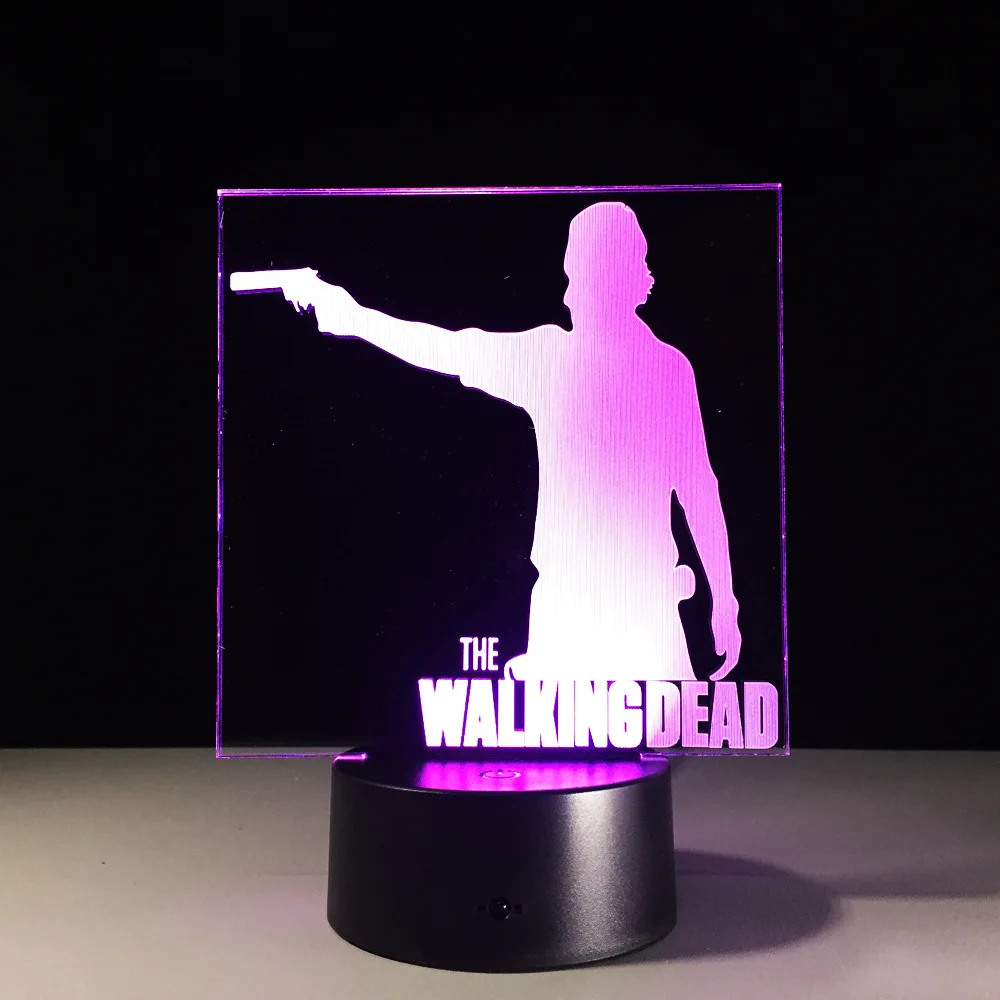  The Walking Dead 3D Decor Night Light LED 7 Colors Changing Desk Lamp 3D Novelty Nightlight for Chi - 32889268404