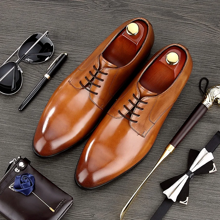 2017 High Quality Formal Man Dress Shoes Male Genuine Leather Handmade