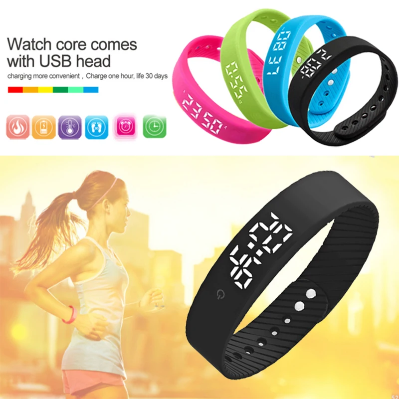 LED Pedometer Waterproof Tracker Wristband Pedometer Wristband Watch