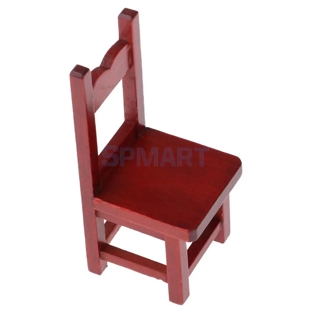 1:12 Dollhouse Miniature Furniture Decor Rosewood Stool Bench Red Fairy Garden Accessory