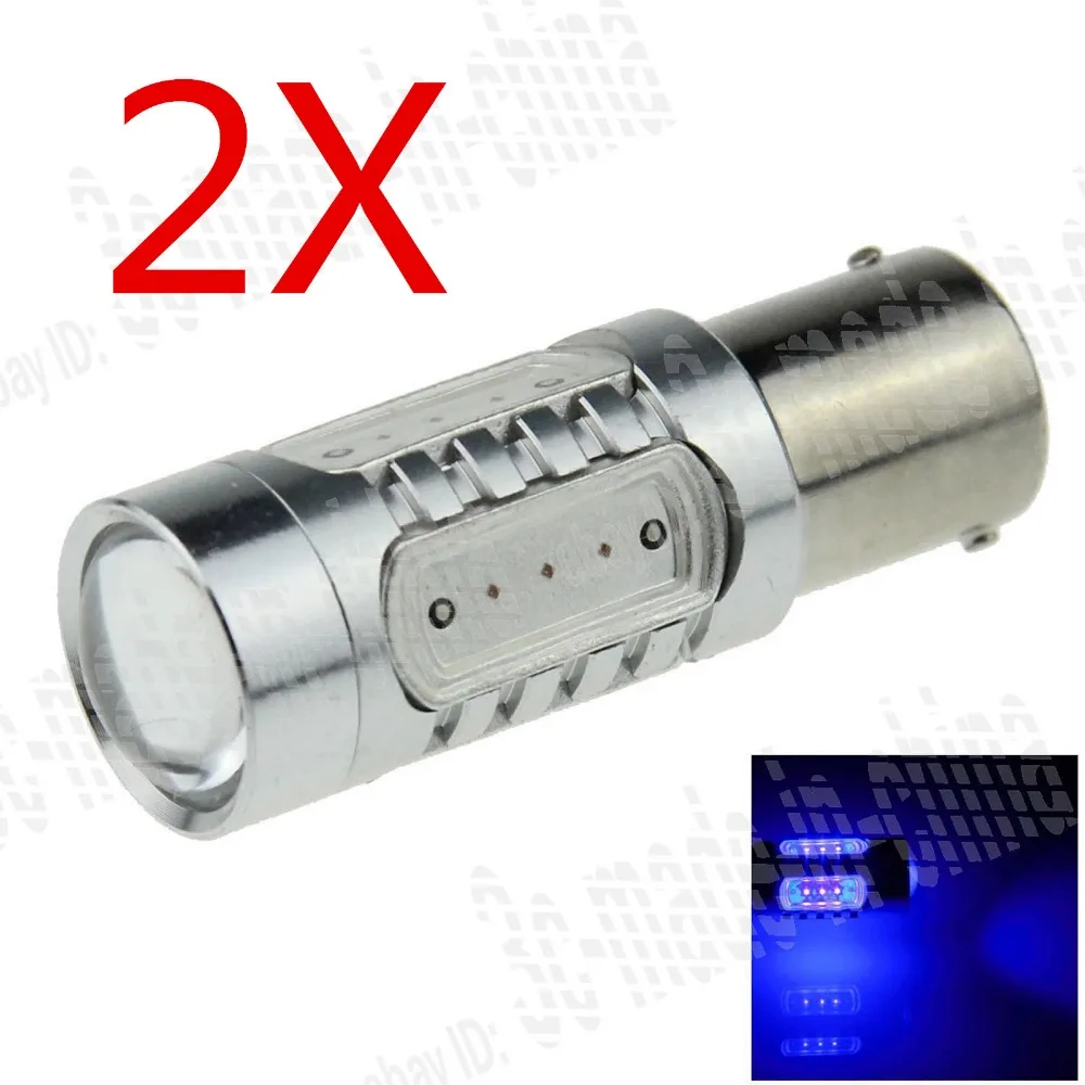 

2X Blue 1156 G18 Ba15s 5 COB LED 7.5W Non-polar AC/DC 12V Light Bulb Lamp