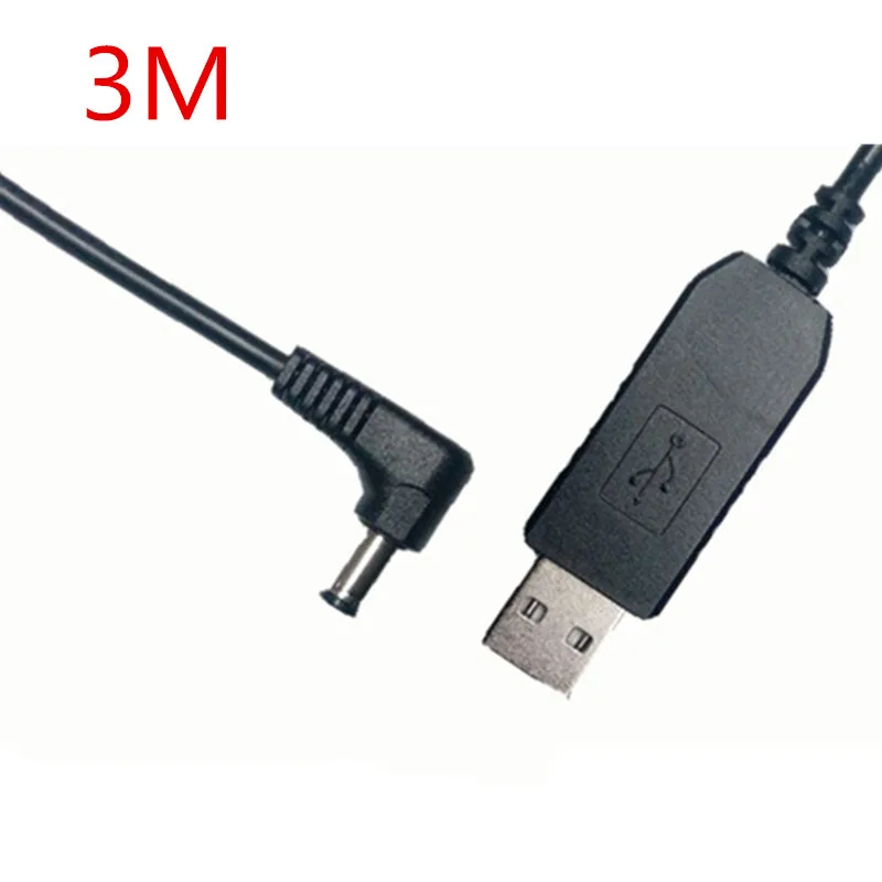 Ihens5 Мощность конвертер Кабель-адаптер USB DC 5 В к DC 12 В 5.5 мм x 2.1 мм DC баррель коннектор Jack Male Мощность для автомобиля USB огни - Название цвета: 3M