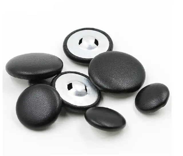 2016 Wooden Buttons Scrapbooking 20pcs/lot Black Leather Sofa Buckle