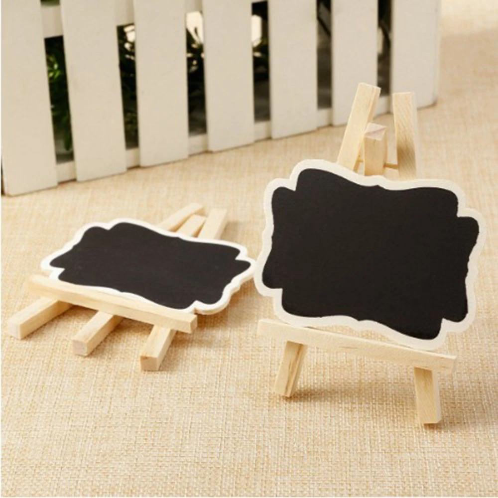 REFURBISHHOUSE 50 Mini Tableau Noir Bois Message Rectangle Ardoise A Pince Clip Carte Panneau memos Etiquette Prix Marque Place Numero Table