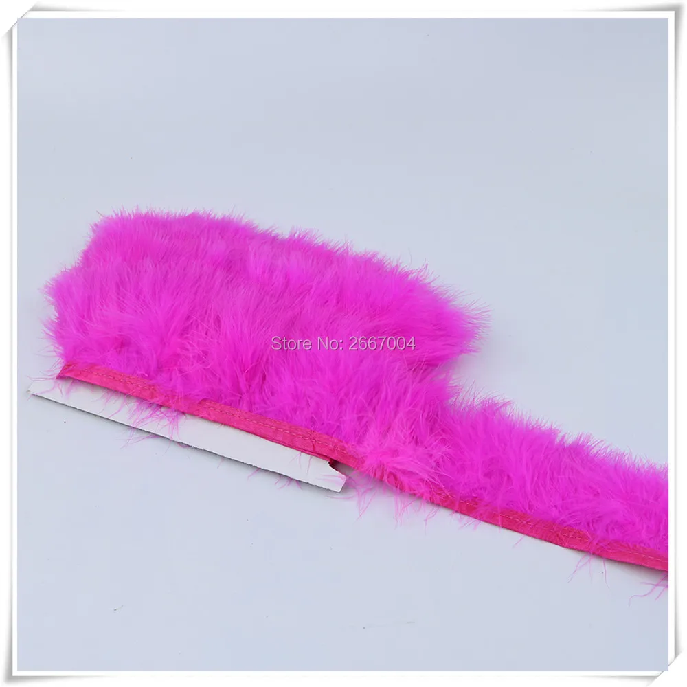 5 rose pink marabou trimming 5