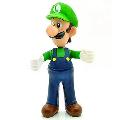 13 см Фигурки "Супер Марио" игрушки Super Mario Bros Bowser Luigi Koopa Yoshi Mario Maker Odyssey ПВХ фигурка модель куклы игрушки - Цвет: Green Hat Luigi