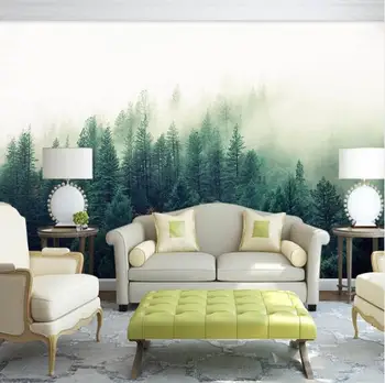 

Custom 3d Papel Murals Nature Fog Trees Forest Wallpaper for Sofa Background 3d Wall Photo Mural Wall paper 3D Wall Murals