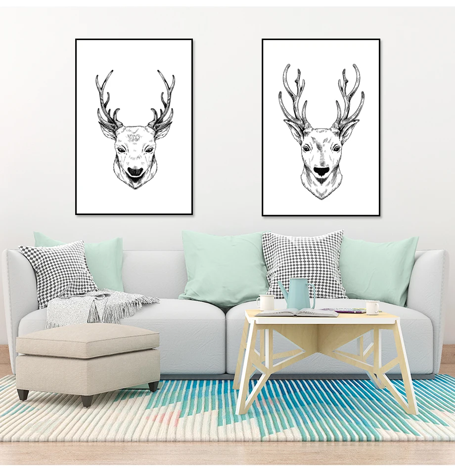 Canvas Painting Personality Simple Style Home Decoration Waterproof Ink Brand New Design Pictures Posters Wall Art  (6)