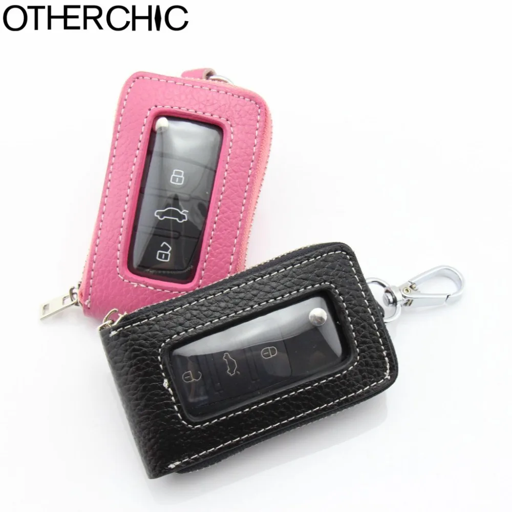 OTHERCHIC Genuine Leather Key Wallets Women Car Key Holder Unisex
