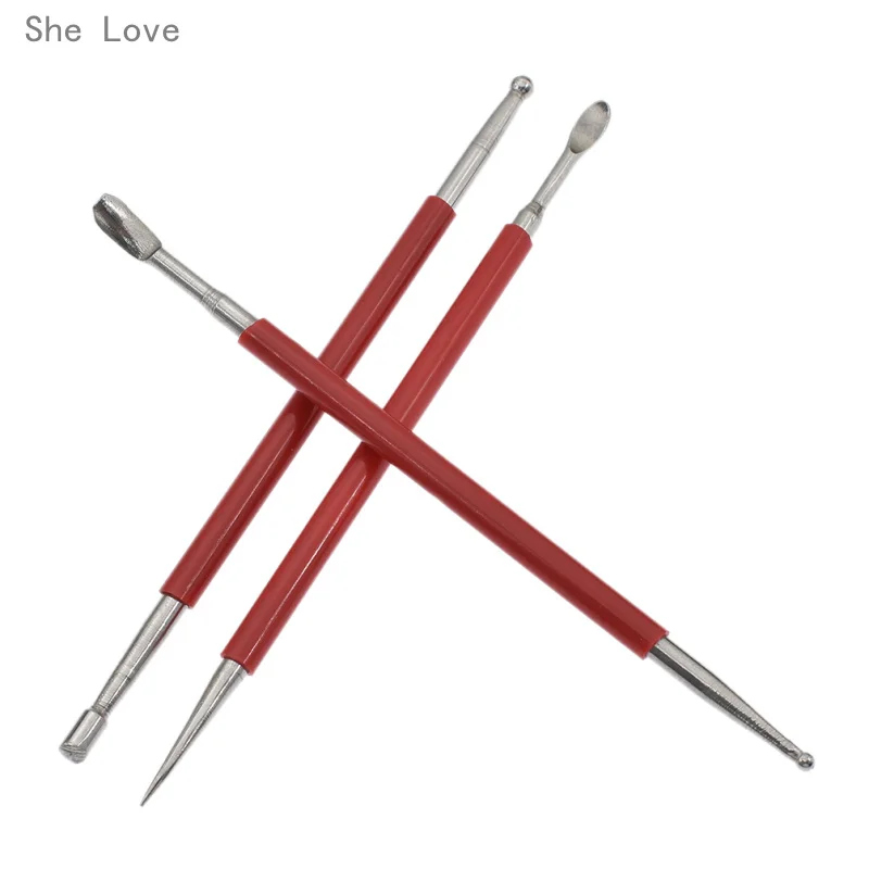 

She Love 3pcs/Set Leather Hand Tools Sculpture Line Pen Leather Craft Press Rub Carving