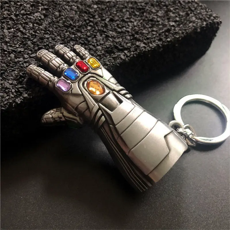 Железный человек перчатка бесконечности перчатку брелок Мстители 4 завершающей металлический брелок для ключей с принтом «Железный человек», подвеска "Кулак" цепочка для ключей фильмы ювелирных изделий - Цвет: guyin