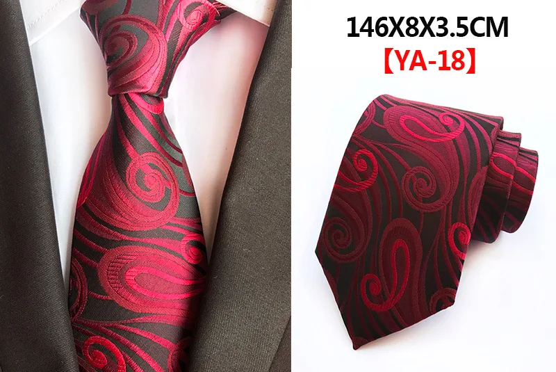 Новые галстук с узором "огурцы" для Для мужчин шелковый галстук дизайнерский модный галстук 8 см деловой Галстук Свадебная вечеринка Для