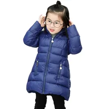Детская зимняя куртка-пуховик теплая верхняя одежда для девочек, пальто 80% белого утиного пуха для девочек на возраст 2-5 лет Детские Водонепроницаемый детский лыжный длинное пальто
