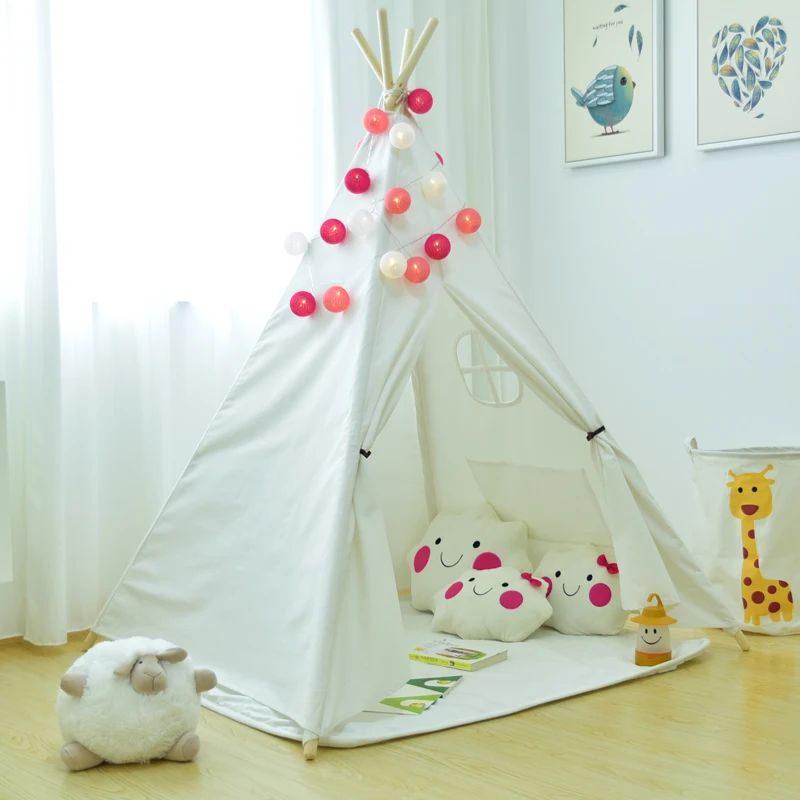 

Plain White Kids Teepee Play Tent Tipi Tent Teepee Tent for Kids Indian Tent Tee Pee