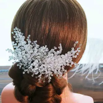 

2020 Elegant Wedding Bridal Hair Accessories Jewelry Handmade Crystal Rhinestone Bridal Party Prom Pageant Hair Comb Hairpins