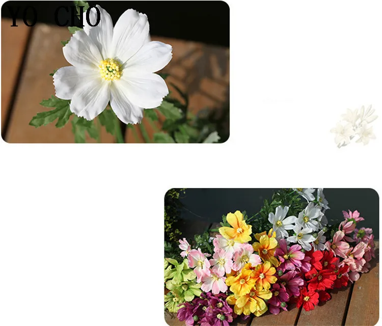 Silk Cosmos christmas wreath decor cheap for home accessories fake daisy handmade diy Artificial plastic flowers (3)