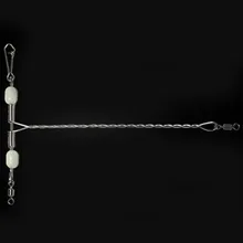 50 шт. рыболовные снасти аксессуары из нержавеющей проволоки руки со светящиеся бусины/поворотный/защелкивающийся Т Форма крючок для рыбной ловли баланс ветки