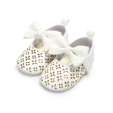 0~ 18 месяцев белый искусственная кожа бант Девочки Принцесса обувь популярные моксы мягкие младенцы кроватки обувь Мода Новорожденный ребенок обувь. CX81C