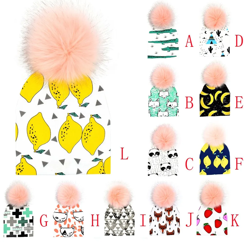 

MUQGEW Toddler Kids Hats Girls Boys Winter Warm Cotton Pom Beanie Hat Infant Baby Fashion Fur Ball Cap 2018 Children Caps