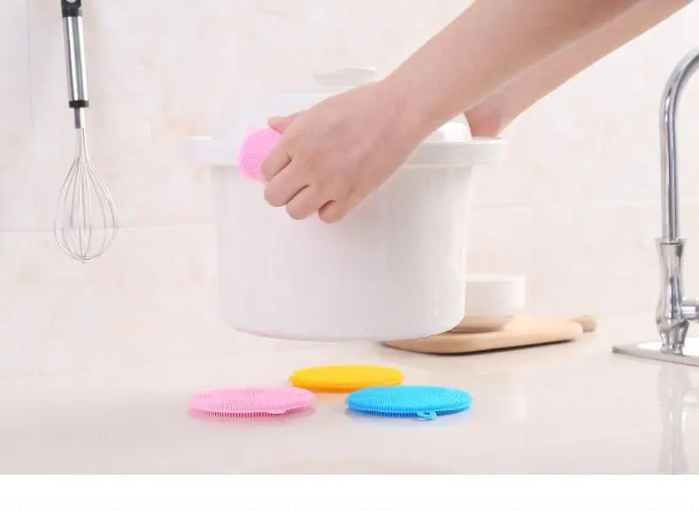 SJ Волшебные чистящие щетки Силиконовые Блюдо чаша губки многофункциональные круглые щетки для мытья Легко чистить Кухня очиститель инструменты
