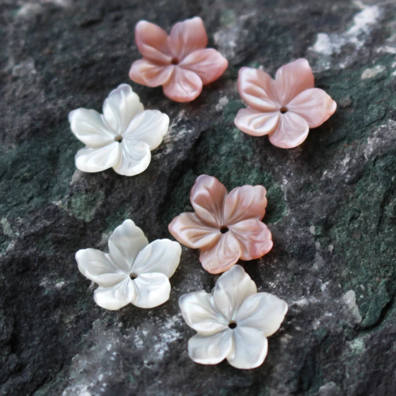 

10pc 3d Shell Flower Carved Mother Of Pearl Loose Bead DIY Components Findings For Jewelry Making Joyas Joyeria 12mm DYL0051