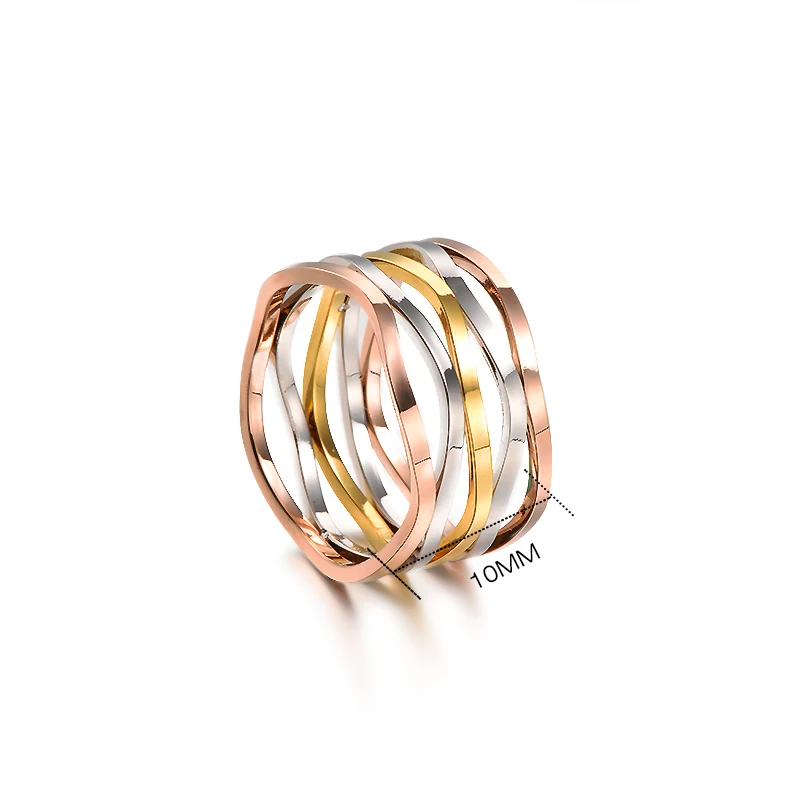 Baoyan модные необычные свадебные кольца, Большие широкие кольца из нержавеющей стали, розовое золото, Серебряное и золотое покрытие, крестообразные кольца для женщин