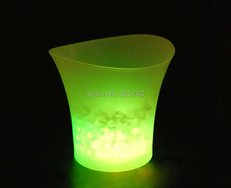 Free Shipping 5L Volume plastic led ice bucket color changing,5L bars nightclubs LED light up ice bucket Champagne beer bucket