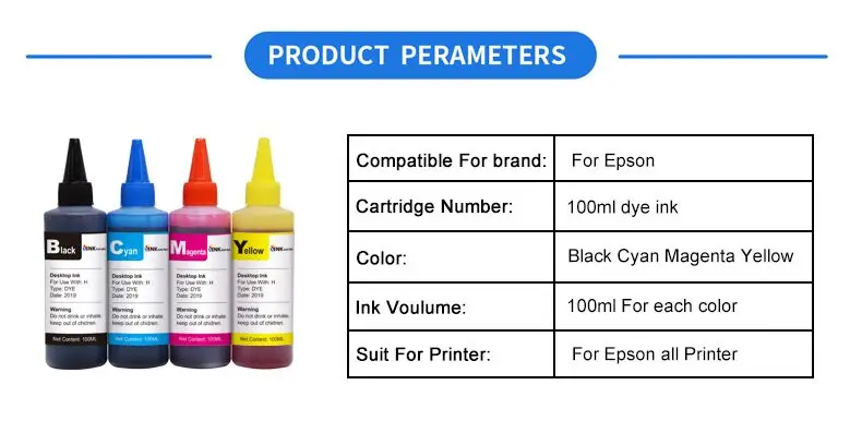 Чернила для принтеров EPSON Премиум 100 мл 4 цветные чернила BK C M Y для Epson S22 SX125 SX130 SX235W SX420W SX440W SX430 чернила для принтера