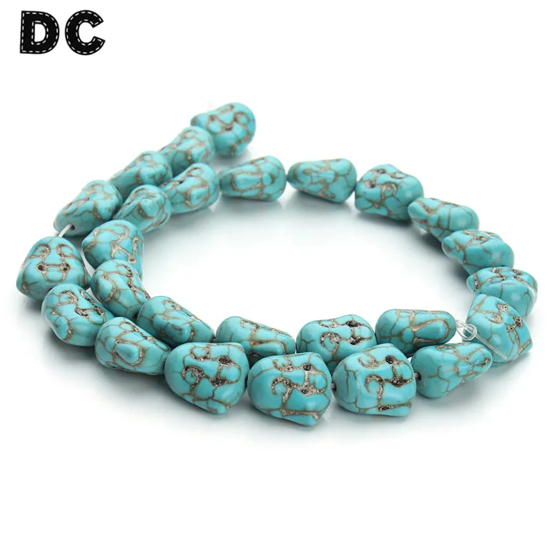 

DC Approx. 27pcs/lot Blue Stone Buddha Head Charm Beads 14mm for DIY Bracelet Necklace Jewelry Making Findings F1461