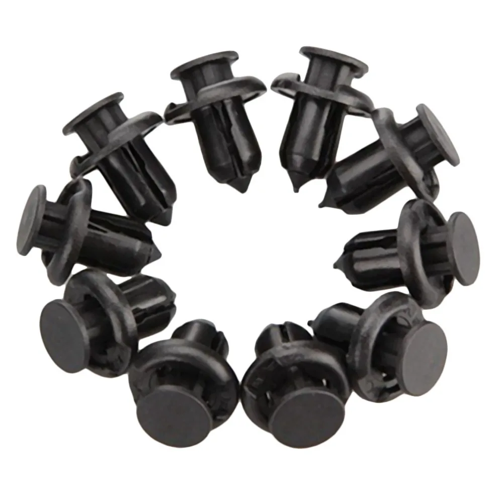 

New 10x Nylon Push Rivet Screw Fastener Clip for Honda Accord CRV Civic Retainer Black For Bumper Fender Plastic