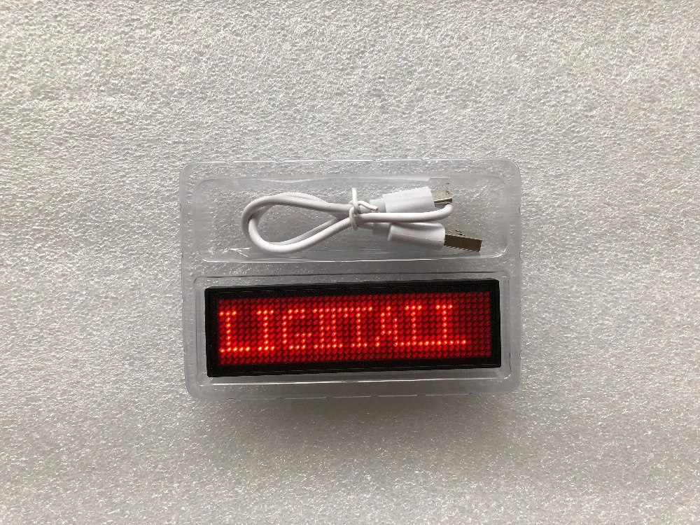 Ярлык бейдж светодиодный Одноцветный 44x11 пикселей USB