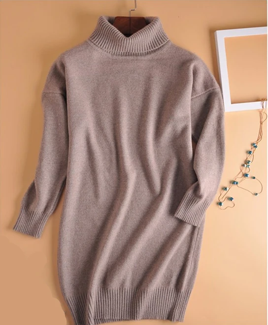 2020 Autumn Winter Soft warm Knitted Turtleneck Cashmere Sweater Women Female Pullover Oversized pull femme hiver long | Женская одежда