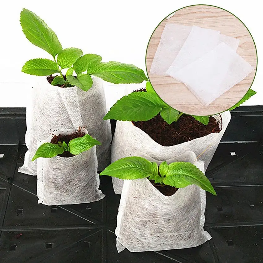 100 шт Детские горшки для выращивания рассады сумки ткани садовые мешки для питомника принадлежности