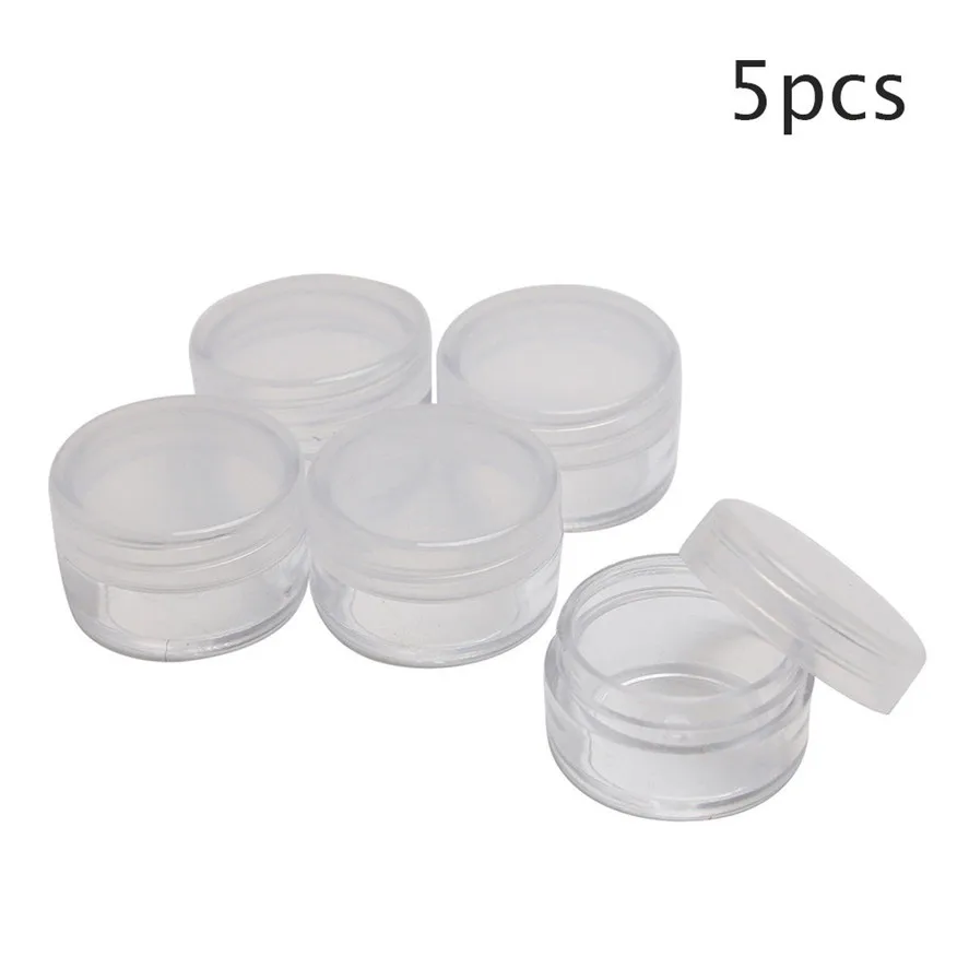 

New 5ml Plastic Sample Pots 5pc Travel Clear Plastic Sample Container Mini Bottle Pot Jars Cosmetic Tools Empty Makeup Bottles
