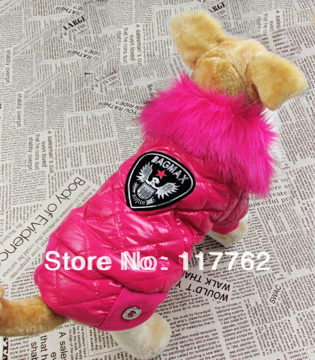 

New Arrival Cute Pet Dogs Winter Vest Coat With Letter On Back Fur Collar Dogs Clothes new clothing for dog