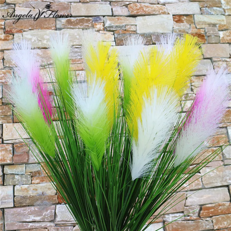 

114cm plastic single reed grass green plant potted forest DIY wedding home floor display artificial flower wall decor foxtail