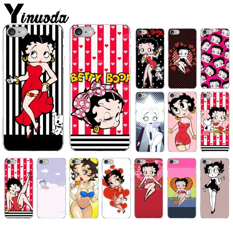 

Yinuoda Betty boop cartoon Transparent Soft Shell Phone Cover for iPhone 6S 6plus 7 7plus 8 8Plus X Xs MAX 5 5S XR