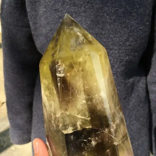 Large Natural Citrine Quartz Obelisk Crystal Wand Point Reiki Healing 1100-1200g