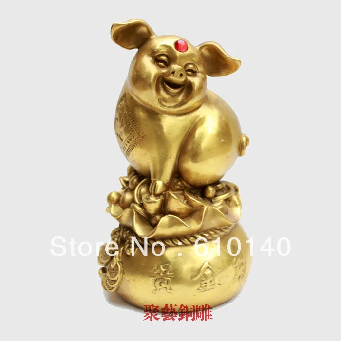 

Copper decoration copper gold bags zodiac pig home crafts lucky decoration Bronze statue copper