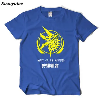 

Xuanyutee Monster Hunter Anime Lovers Fashion T shirt Homme Cotton O-neck Short Sleeved Print Hunt Or Be Hunted 2XL T-shirt Men
