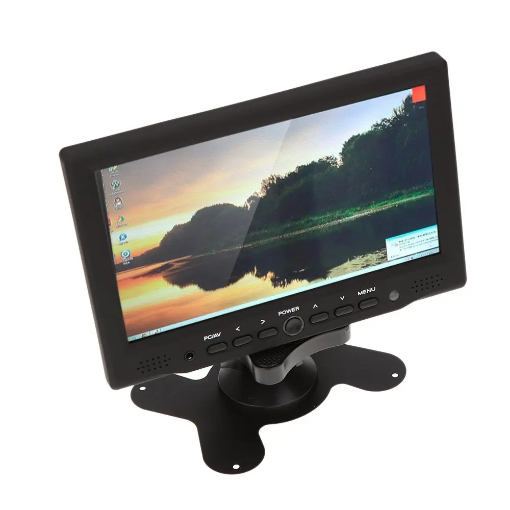 

Car Monitor Headphone Socket Pal/ntsc Video Displayer With 7 Inch Tft Color Monitor Led Hd Pc/av Hdmi Monitor Vga Input Receiver