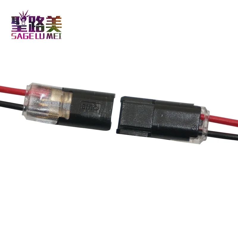 10 шт. 2 Pin Путь Весна Scotch Lock разъем 24 18AWG провод для Светодиодные ленты и быстрый