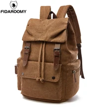 Mochilas militares de lona Vintage mochilas escolares para hombres y mujeres para portátil de 15,6 pulgadas mochila de viaje para hombres 23L para adolescentes