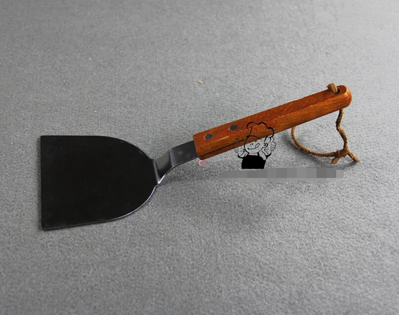 Японский теппаняки металлическая Лопата для кемпинга шпатель для пиццы деревянная железная ручка кухонная лопатка инструменты