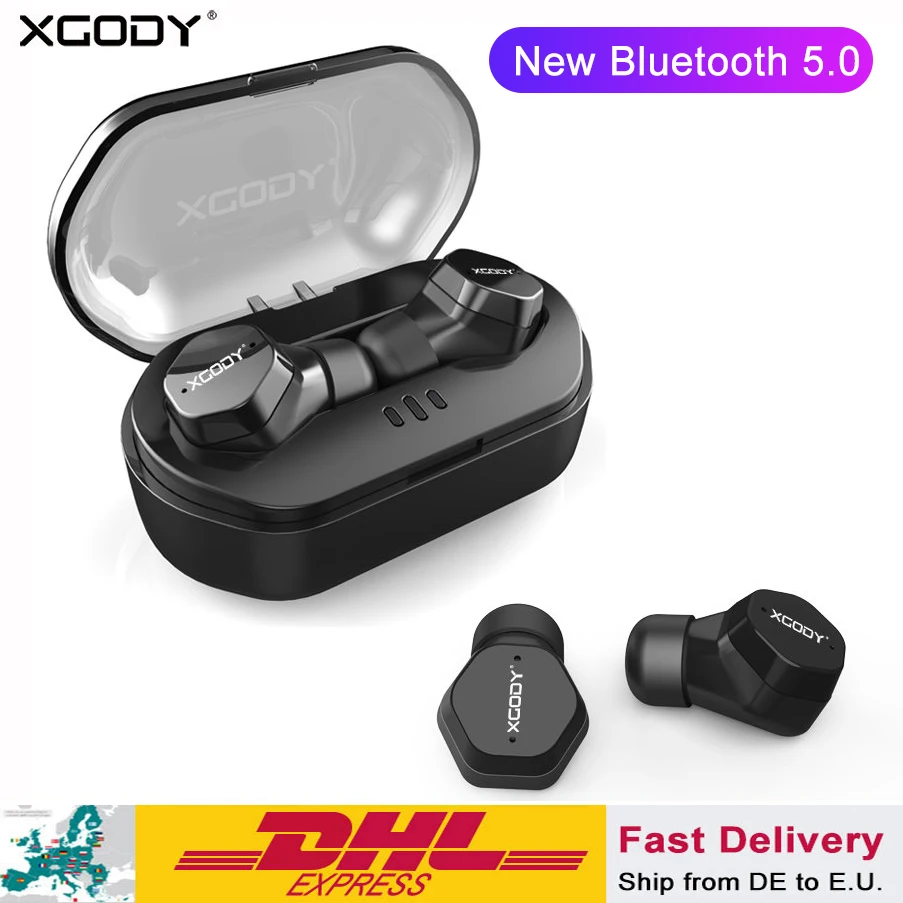 XGODY Wasserdicht Bluetooth 5.0 Kopfhörer Wireless Sport Ohrhörer Stereo Headset