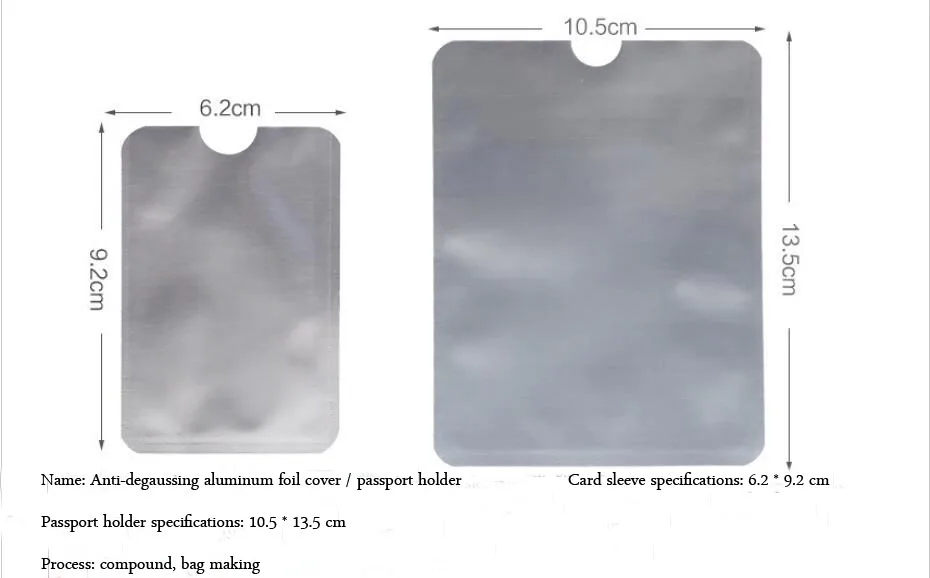 10/шт 4 цвета анти-сканирующая карта рукав Кредитная RFID визитница анти-магнитный Алюминий фольга портативный банк держатель для карт