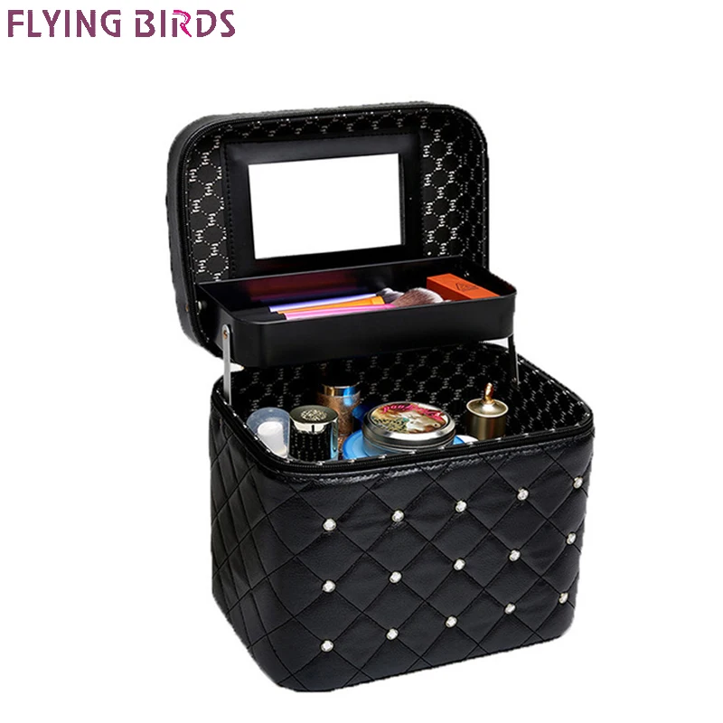 Flying birds Женский Большой Вместительный Профессиональный Чехол для макияжа, органайзер, Высококачественная косметичка, портативная коробка для хранения кистей, чехол для костюма