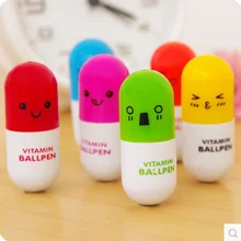 Что это такое? Новинка игрушки Смешные гаджеты смешная Ручка Форма капсулы растягивающаяся ручка Волшебная с выражениями таблетки Шариковая ручка L4C002