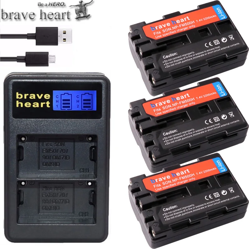 4 хкамера Батарея NP FM500H bateria + USB Зарядное устройство для Sony A200 A350 A700 A900 A300 A550 A850 A560