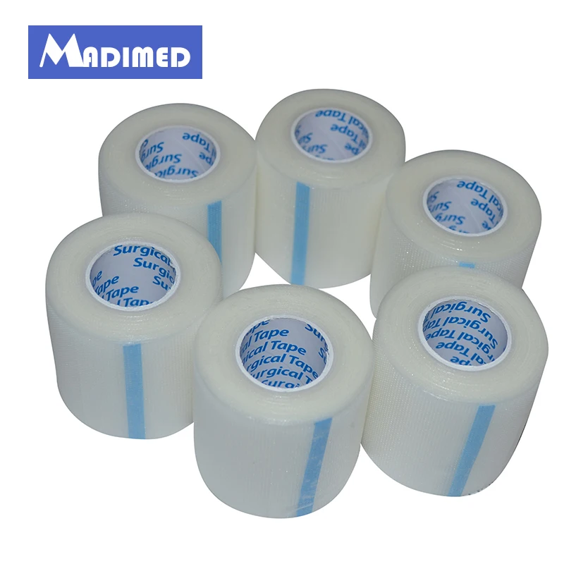 MADIMED 6Rolls/Lot 5.0cmx9.1m Adhesive Medical Breathable PE Tape First Aid Tapein Braces